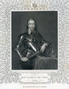 Król Karol I, ryty przez H. Robinsona według Van Dycka, XIX wiek autorstwa English School