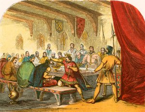 Król Edmund i rabusie autorstwa English School