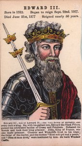 Król Edward III (kolorowy grawerunek) autorstwa English School