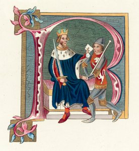 Król Edward II (kolorowy grawerunek) autorstwa English School