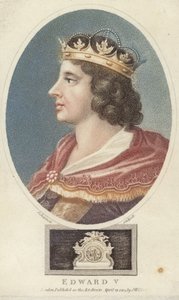 Król Anglii Edward V (kolor grawerowany) autorstwa English School