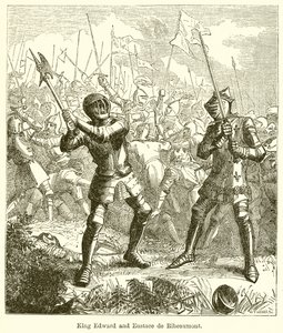 Król Edward i Eustachy de Ribeaumont autorstwa English School