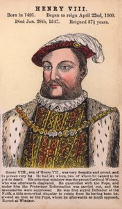 Król Henryk VIII (kolorowy grawerunek) autorstwa English School