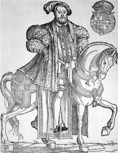 Król Henryk VIII na koniu autorstwa English School
