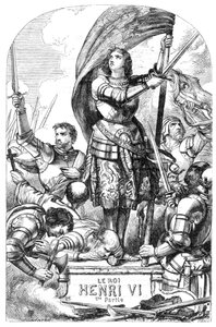 Król Henryk VI (Henryk VI, część 1) – Ilustracja w „” Completes de William Shakespeare”” 1866 – Ilustracje i ogólna forma tego wydania zapożyczono z ilustrowanego Szekspira Cassella, opublikowanego w Londynie autorstwa English School