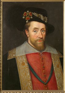 Król Anglii i Szkocji Jakub I ... (obraz na płótnie) autorstwa English School