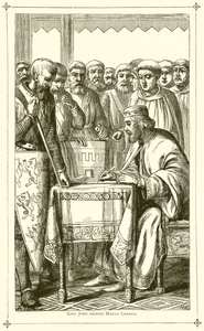 Król Jan podpisuje Magna Charta autorstwa English School