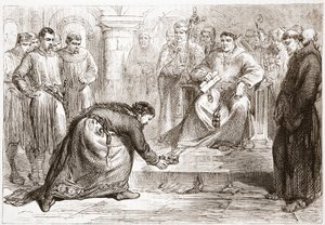 Król Jan i legat papieski, ilustracja z Historii protestantyzmu Jamesa Aitkena Wylie (1808-1890), wyd. 1878 autorstwa English School