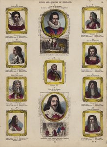 Kings and Queens of England (kolorowy grawerunek) autorstwa English School