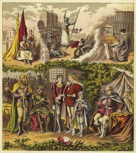Królowie Domu Lancaster i Yorku; Król Henryk IV, król Henryk V, król Henryk VI, król Edward IV, król Edward V, król Ryszard III autorstwa English School