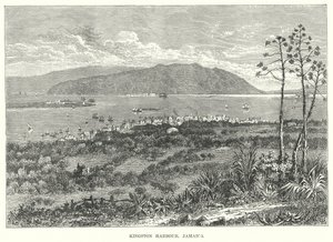 Port Kingston, Jamajka (grawerunek) autorstwa English School