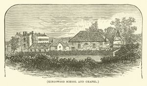 Szkoła i kaplica w Kingswood (grawerunek) autorstwa English School