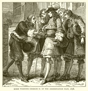 Kirby ostrzega Karola II przed zamachem, 1678 autorstwa English School