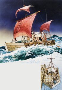 Kon-Tiki w swojej epickiej podróży autorstwa English School