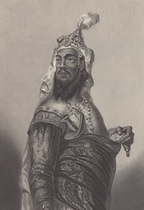 Kunwar Singh, indyjski dowódca wojskowy przeciwko Brytyjczykom w Biharze podczas buntu indyjskiego (rycina) autorstwa English School