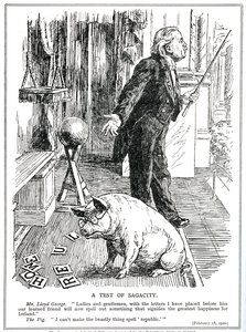 LLoyd George spotyka się ze sprzeciwem Irlandzkiej Partii Republikańskiej wobec swojego projektu ustawy o rządzie Irlandii. Luty 1920 autorstwa English School