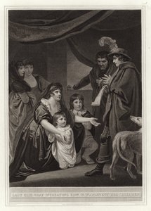Lady Elizabeth Grey interesuje Edw IV, aby chronić swoje dzieci autorstwa English School