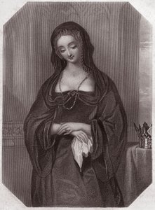 Lady Grey (Henryk VI) (Henryk VI) (Elizabeth Woodville) w – „” Galerie des femmes de Shakespeare, zbiór czterdziestu pięciu poważnych portretów wczesnych londyńskich artystów, wzbogacony o uwagi krytyczne i literackie””” około 1838 r. – z „ „Galeria kobiet autorstwa English School