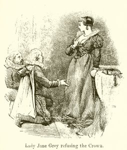 Lady Jane Grey odmawia korony autorstwa English School