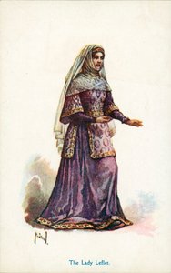Lady Leflet (kolorowa litografia) autorstwa English School