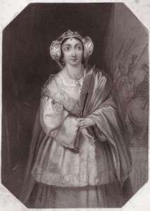 Lady Percy (Henryk IV) (Król Henryk IV) w – „”Galeria kobiet Szekspira, kolekcja czterdziestu pięciu poważnych portretów autorstwa pierwszych artystów Londynu, wzbogacona uwagami krytycznymi i literackimi””” około 1838 r. – z „ „Galeria kobiet Shakes autorstwa English School