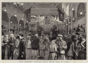 Jubileuszowy bal przebierańców Lady Roberts w Simli (grawerunek) autorstwa English School