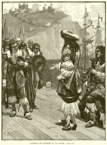 Lądowanie Karola II w Dover autorstwa English School
