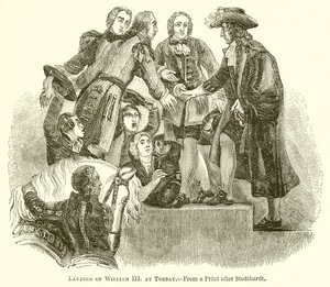 Lądowanie Wilhelma III w Torbay autorstwa English School