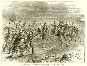 Lądowanie księcia Monmounth w Lyme Regis, 1685 autorstwa English School