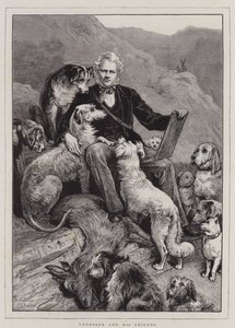 Landseer i jego przyjaciele (grafika) autorstwa English School