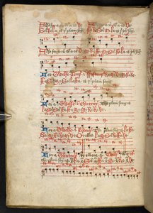 Lansdowne 763, f.112v, tom dość napisany na welinie w XV wieku i zawierający starożytne i bardzo interesujące traktaty o muzyce różnych autorów. autorstwa English School