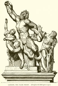 Laocoon, fałszywy kapłan. (Wyrzeźbiony 3000 lat temu) (rycina) autorstwa English School