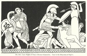 Ostatnia noc Troi - Eneasz - Kasandra. Waza w muzeum w Neapolu (rycina) autorstwa English School