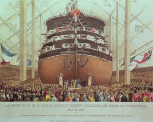 Uruchomienie H.M.S. Royal Albert, Steam Steamer, 131 Guns, w Woolwich, 13 maja 1854 r autorstwa English School