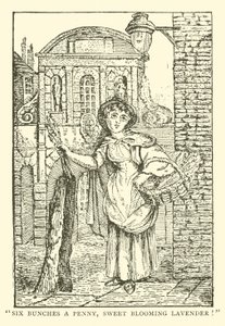 Sprzedawca lawendy (drzewryt) autorstwa English School