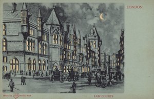 Sądy, Londyn (kolorowa litografia) autorstwa English School
