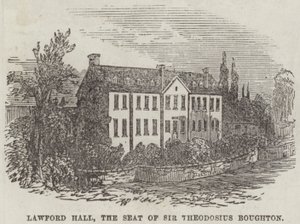 Lawford Hall, siedziba Sir Theodosius Boughton (rycina) autorstwa English School