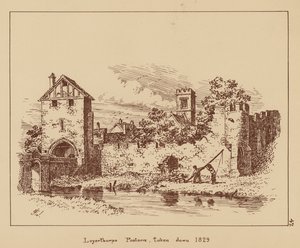 Layerthorpe Postern, rozebrana w 1829 r. (litografia) autorstwa English School