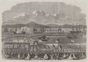 Wmurowanie kamienia węgielnego pod Port Alberta, Greenock (rycina) autorstwa English School