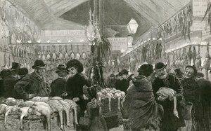 Targ Leadenhall w okresie Bożego Narodzenia autorstwa English School