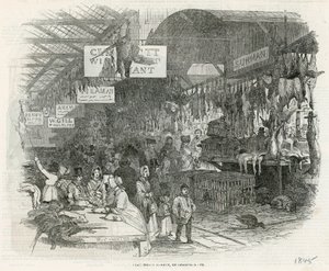 Targ Leadenhall w Wigilię, 1845 autorstwa English School