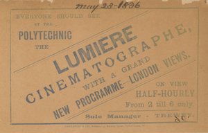 Ulotka reklamująca Kinematograf Lumiere autorstwa English School