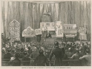 Wykład dla robotników na temat ozdobnych elementów ślusarskich w South Kensington Museum autorstwa English School