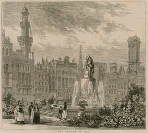 Leicester Square, Londyn, 1874 r. autorstwa English School