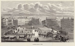 Plac Leicester w 1874 r. autorstwa English School