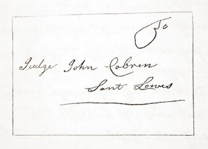 List Daniela Boone do sędziego Johna Cobrena, oryginał z 5 października 1809 r. (zob. także 619584) autorstwa English School