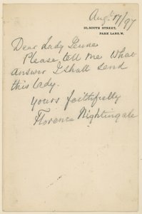 List od Florence Nightingale autorstwa English School