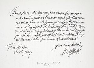 List Lorda Strafforda do żony, z Tower of London, 4 lutego 1640 r autorstwa English School