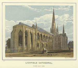 Katedra w Lichfield, widok na północny wschód autorstwa English School