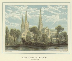 Katedra w Lichfield, widok na południowy zachód autorstwa English School
